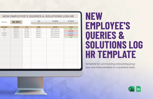 New Employee's Queries & Solutions Log HR Template