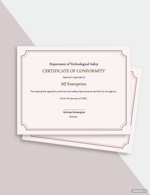 Vintage Certificate of Conformance Template Vintage Certificate of Conformance Template