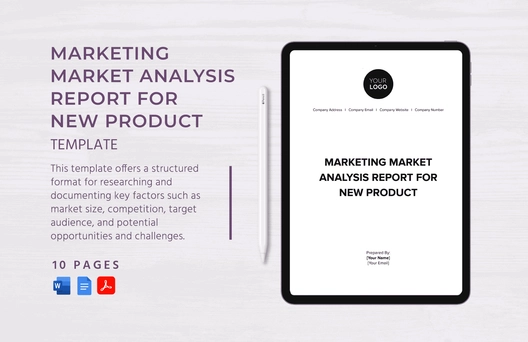 Marketing Market Analysis Report for New Product Template