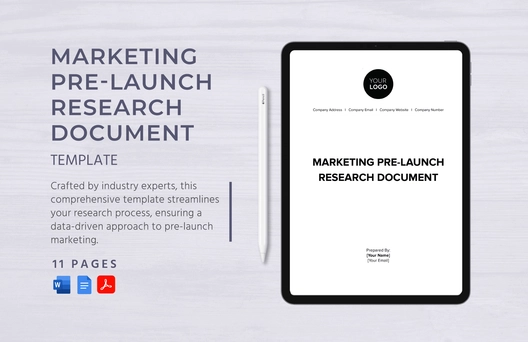 Marketing Pre-launch Research Document Template