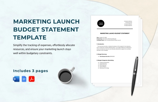 Marketing Launch Budget Statement Template