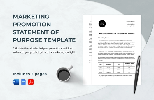 Marketing Promotion Statement of Purpose Template Marketing Promotion Statement of Purpose Template