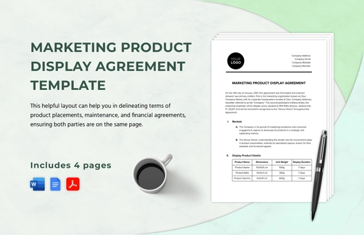 Marketing Product Display Agreement Template Marketing Product Display Agreement Template