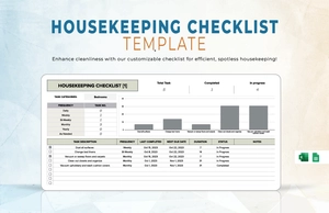 Housekeeping Checklist Template Housekeeping Checklist Template