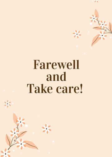 Free Simple Office Farewell Card Template to Edit Online