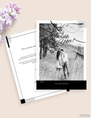 Simple Wedding Thank You Card Template
