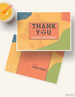 Soccer Thank You Card Template