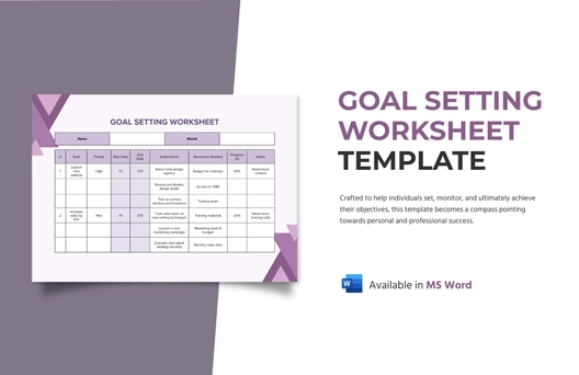 Goal Setting Worksheet Template Goal Setting Worksheet Template