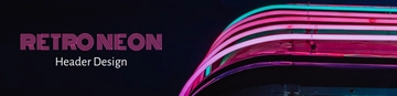 Free Retro Neon Header Design Template to Edit Online