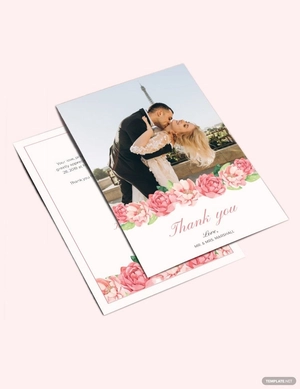 Wedding Photo Thank You Card Template