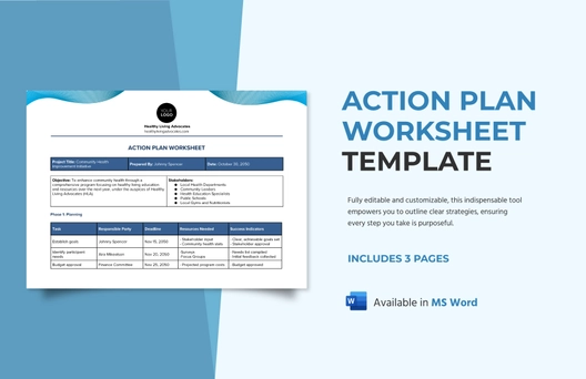 Action Plan Worksheet Template