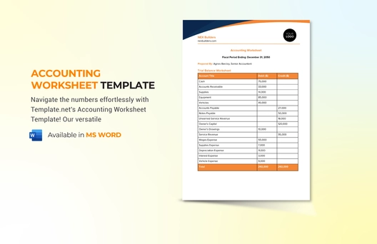 Accounting Worksheet Template