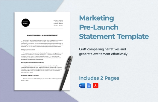 Marketing Pre-Launch Statement Template