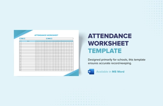 Attendance Worksheet Template