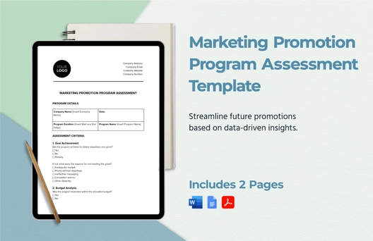 Marketing Promotion Program Assessment Template