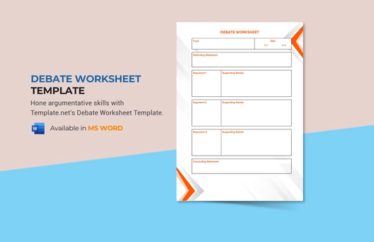 Debate Worksheet Template