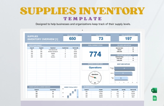 Supplies Inventory Template