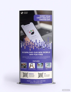 Mobile App Promotion Roll-Up Banner Template Mobile App Promotion Roll-Up Banner Template