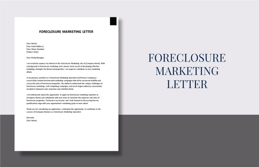 Foreclosure Marketing Letter