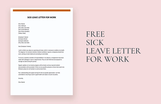 Sick Leave Letter For Work