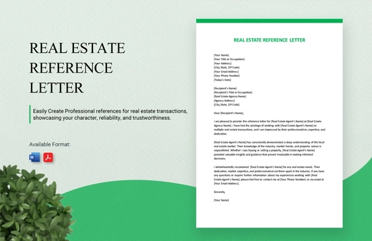 Real Estate Reference Letter
