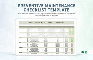 Preventive Maintenance Checklist Template