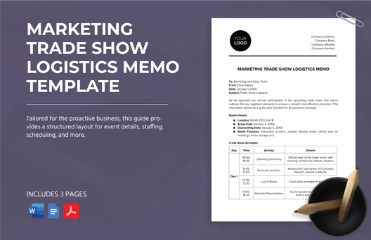 Marketing Trade Show Logistics Memo Template
