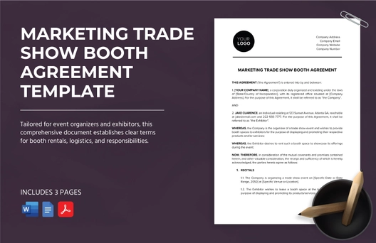 Marketing Trade Show Booth Agreement Template Marketing Trade Show Booth Agreement Template