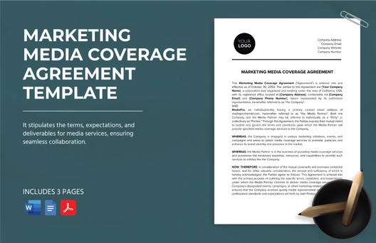 Marketing Media Coverage Agreement Template Marketing Media Coverage Agreement Template