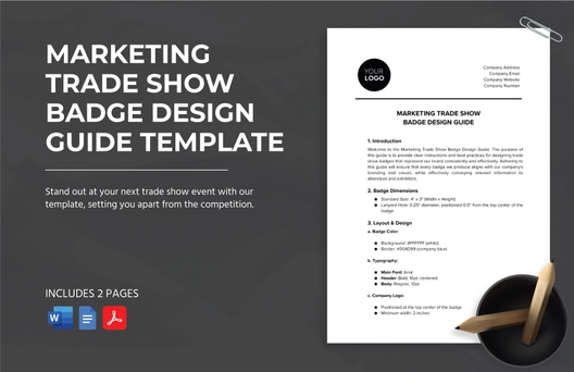 Marketing Trade Show Badge Design Guide Template