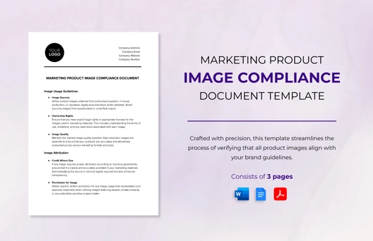 Marketing Product Image Compliance Document Template