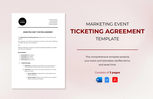 Marketing Event Ticketing Agreement Template Marketing Event Ticketing Agreement Template