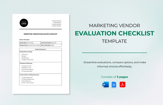 Marketing Vendor Evaluation Checklist Template