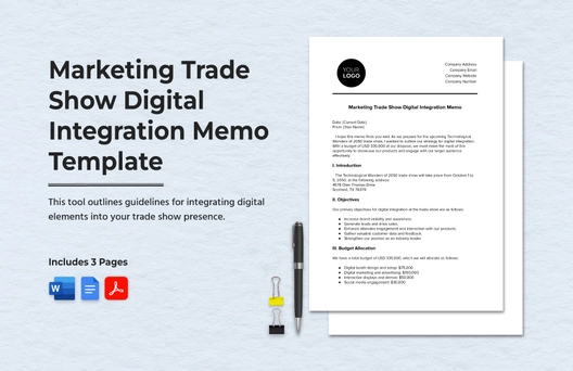 Marketing Trade Show Digital Integration Memo Template