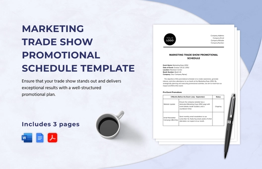 Marketing Trade Show Promotional Schedule Template Marketing Trade Show Promotional Schedule Template