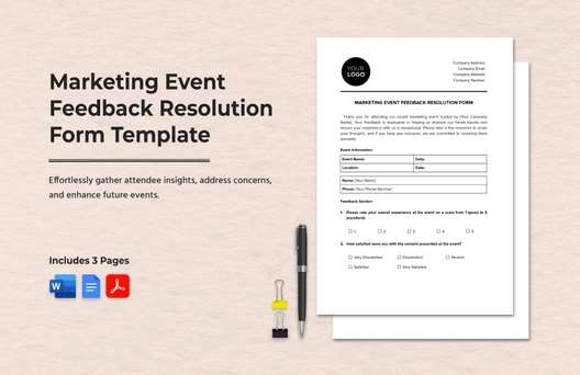 Marketing Event Feedback Resolution Form Template