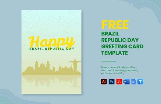 Brazil Republic Day Greeting Card Template