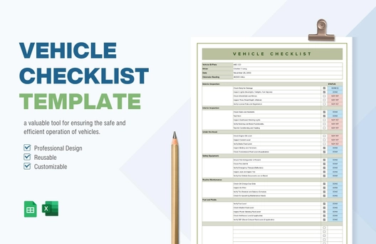 Vehicle Checklist Template