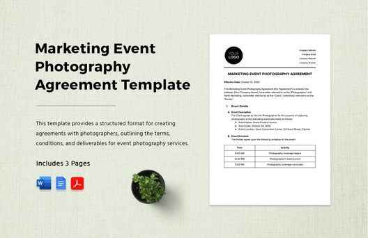Marketing Event Photography Agreement Template Marketing Event Photography Agreement Template