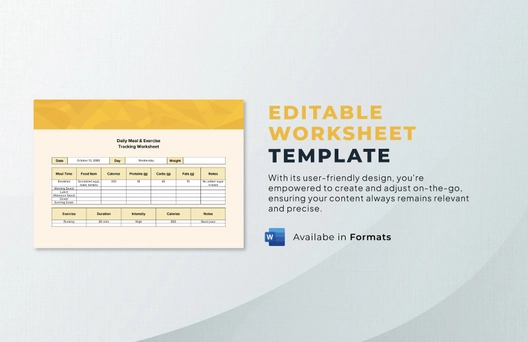 Editable Worksheet Template