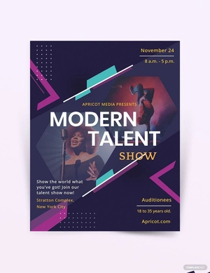 Modern Talent Show Flyer Template