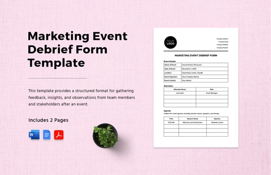 Marketing Event Debrief Form Template