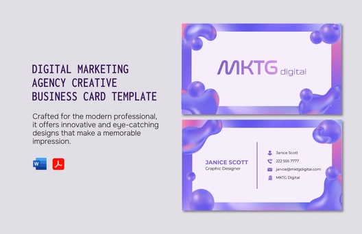 Digital Marketing Agency Creative Business Card Template