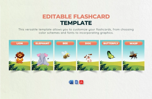 Editable Flashcard Template