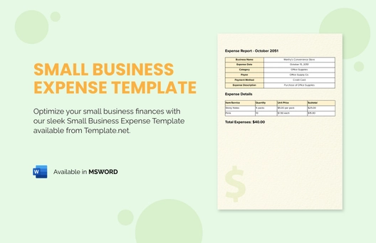 Small Business Expense Template