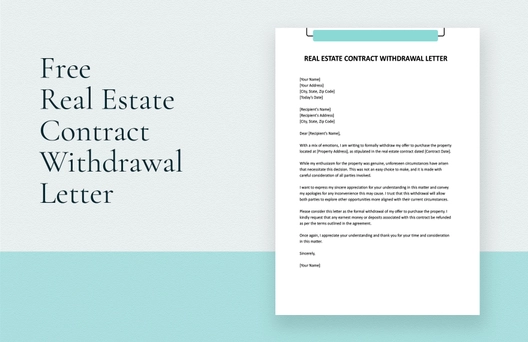 Real Estate Contract Withdrawal Letter