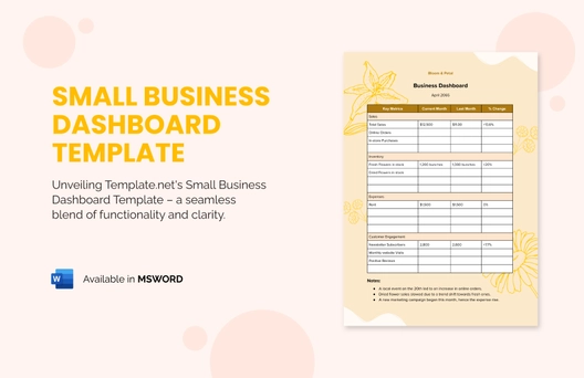 Small Business Dashboard Template