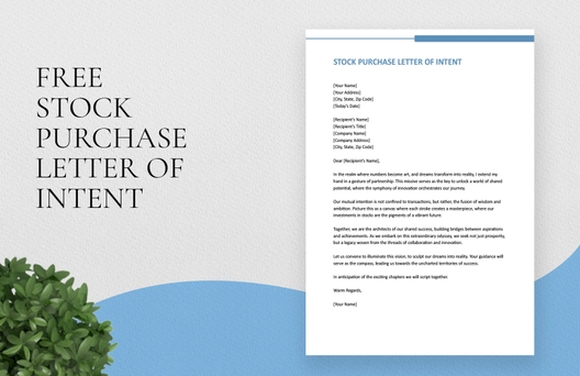 Stock Purchase Letter Of Intent