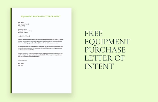 Equipment Purchase Letter Of Intent