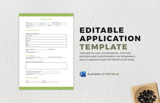Editable Application Template